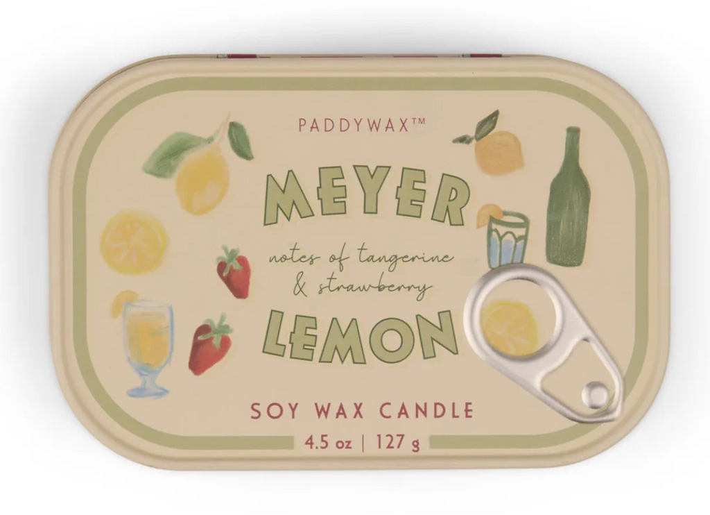 BISTRO 4.5OZ MEYER LEMON CANDLE IN PRINTED TIN