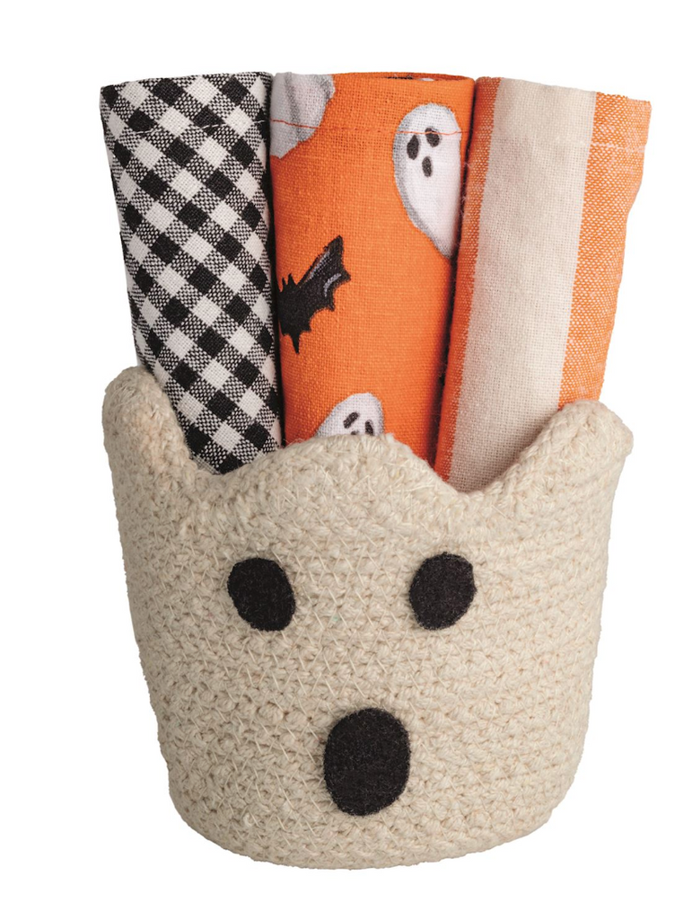 GHOST HALLOWEEN TOWEL BASKET SET