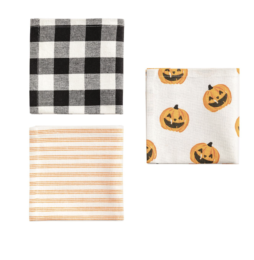 PUMPKIN HALLOWEEN TOWEL BASKET SET