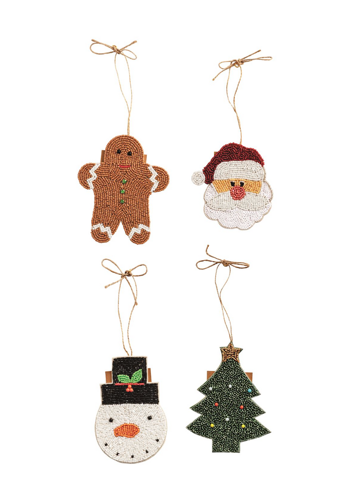 BEADED GIFT CARD ORNAMENT - 4 STYLES