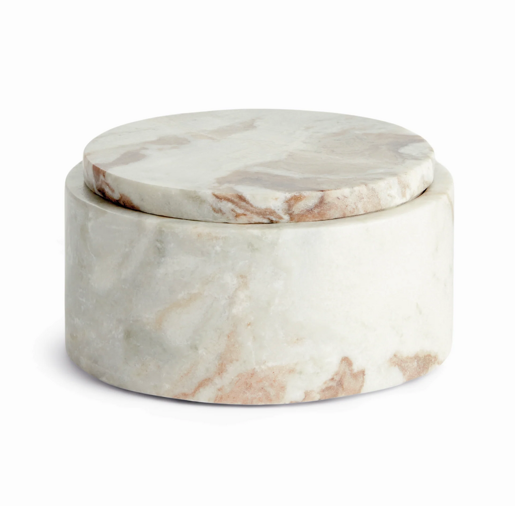 JAQUELINE MARBLE ROUNDED LIDDED BOX - IN STORE PICK UP ONLY