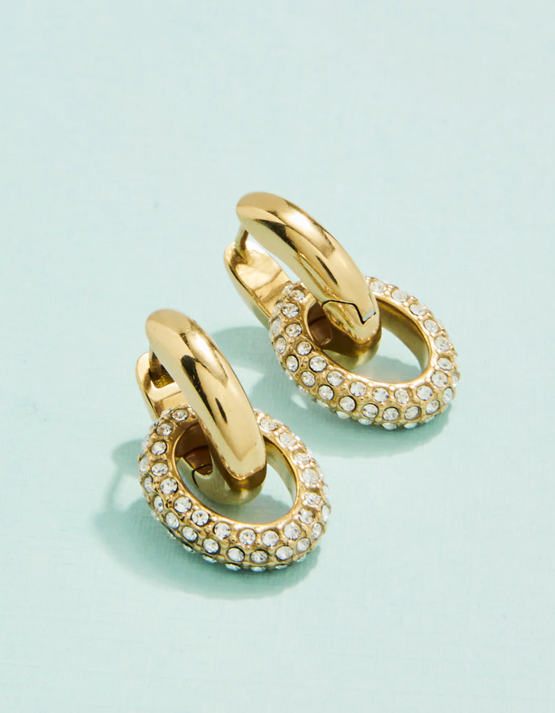WEXFORD HARBOUR CONVERTIBLE HOOP EARRINGS CRYSTAL