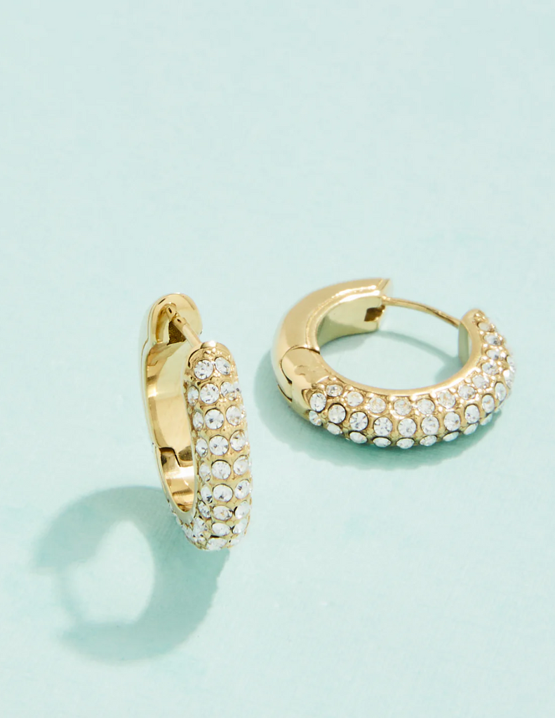 SHINE ON PAVE HOOP EARRINGS 18MM CRYSTAL