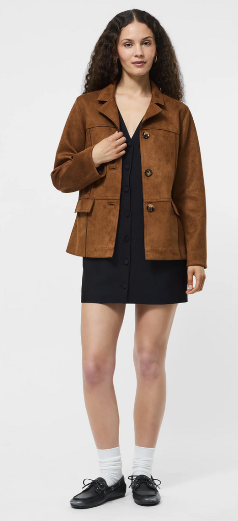 LANEY FAUX SUEDE JACKET - TAN