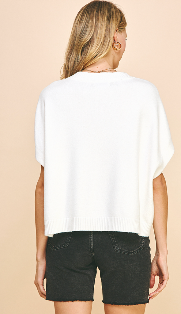 DROP SHOULDER SWEATER TOP - IVORY