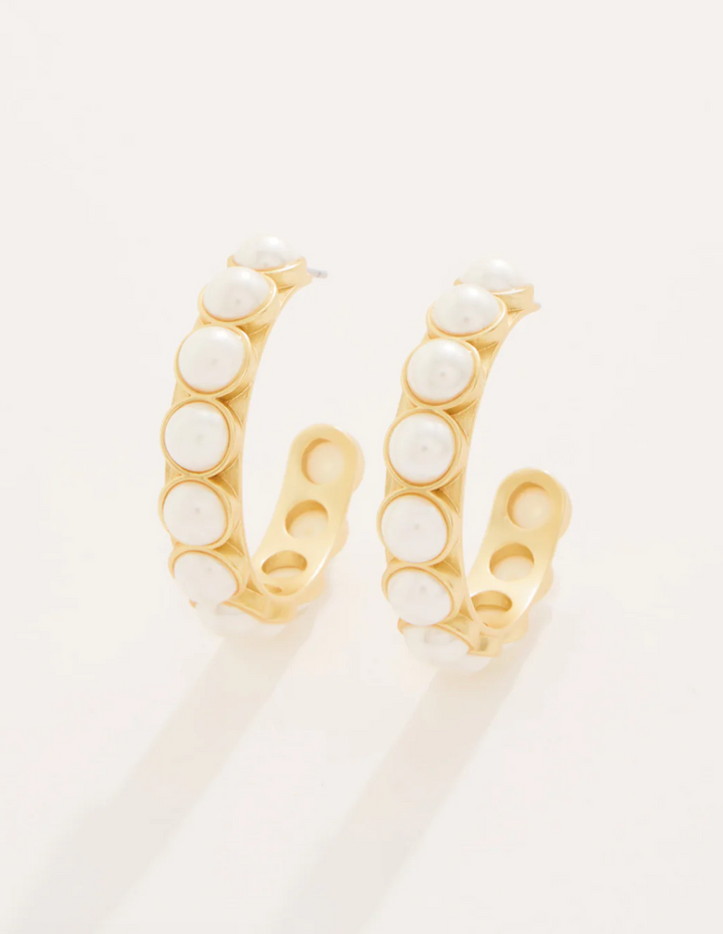 ANNA HOOP EARRINGS PEARL