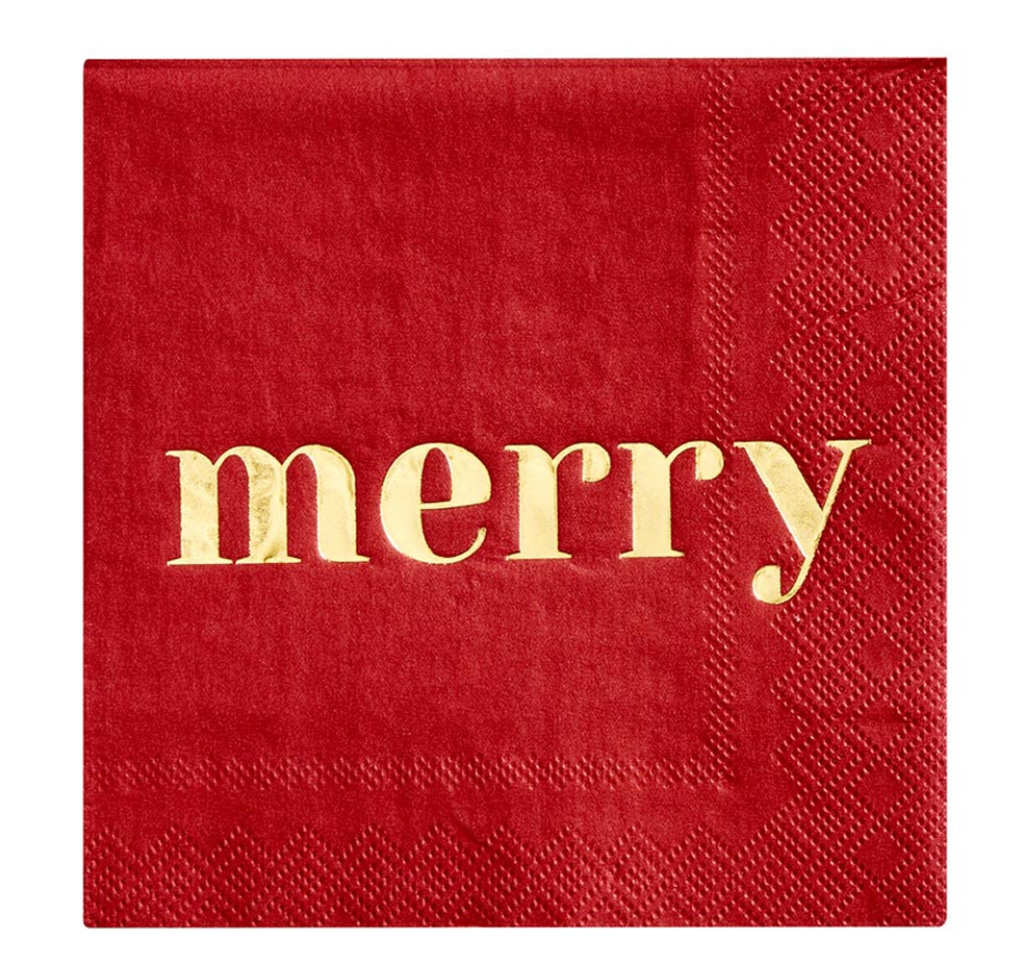 COCKTAIL NAPKINS-MERRY