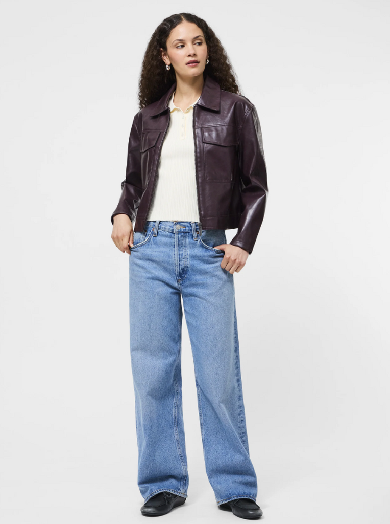 KAYLEIGH BOMBER JACKET - BOURDEAUX RED