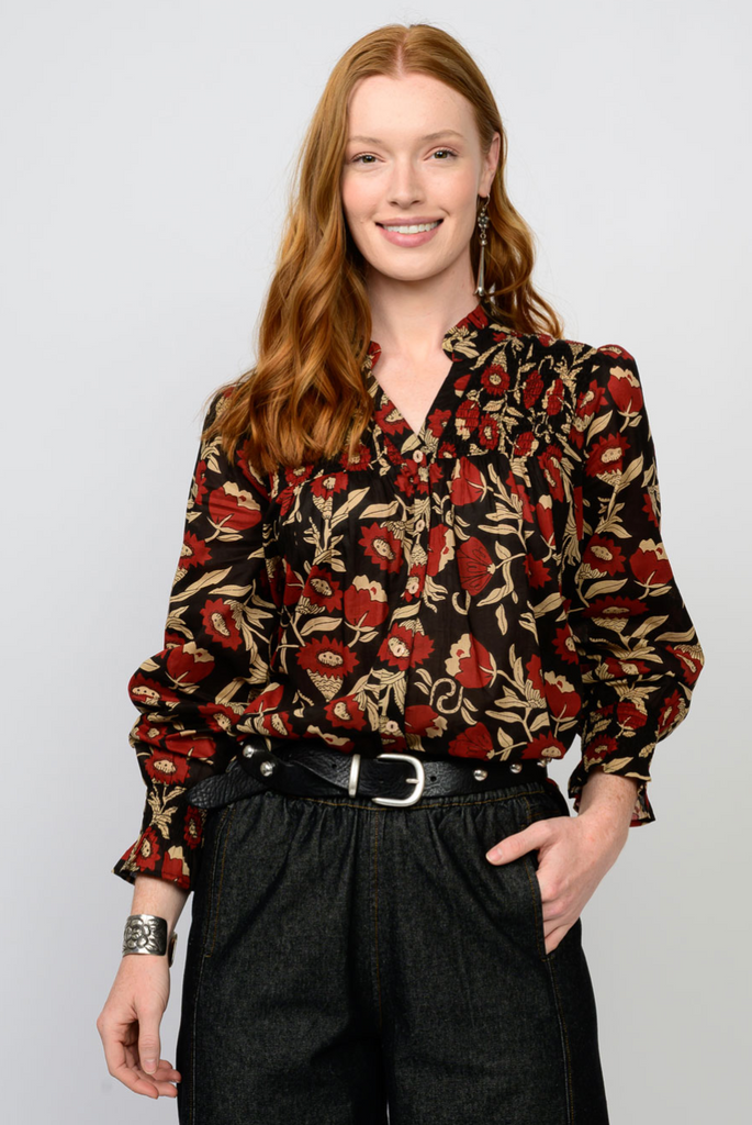 FIELDS OF POPPIES SHIRT - BLACK
