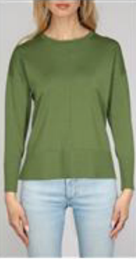 OVERSIZED PULLOVER WITH ROLL EDGE NECK - PALM