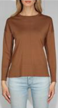OVERSIZED PULLOVER WITH ROLL EDGE NECK - WOOD