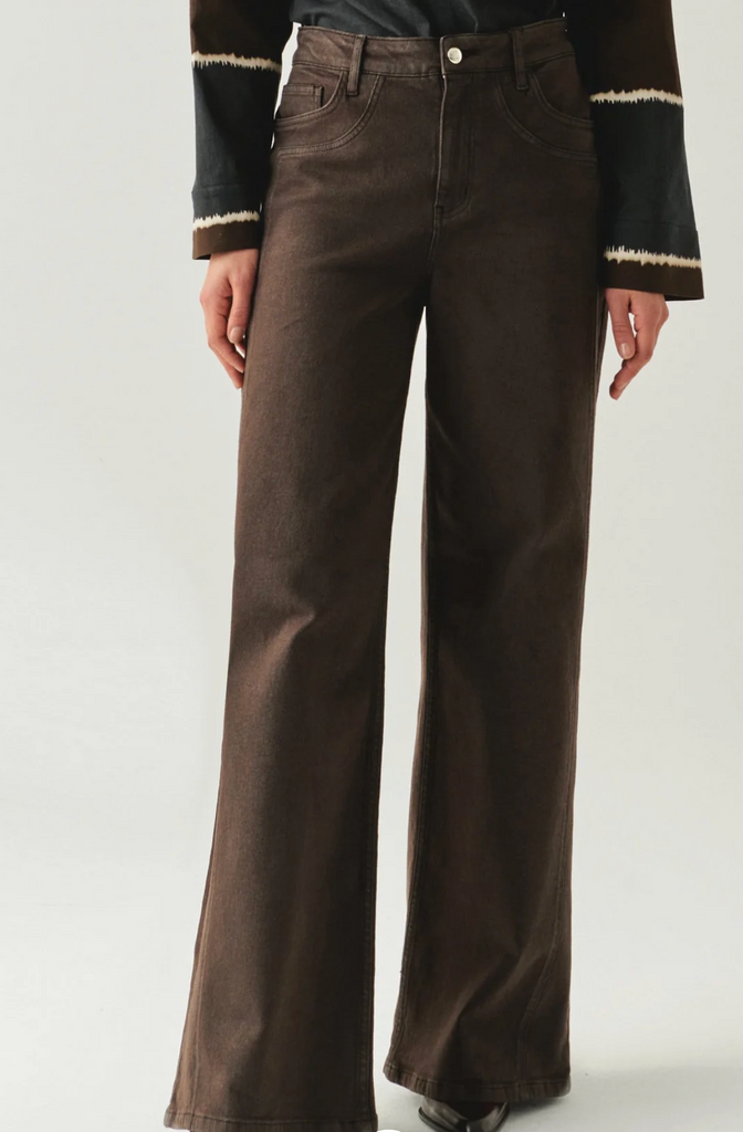 DAISY DENIM PANTS - BROWN