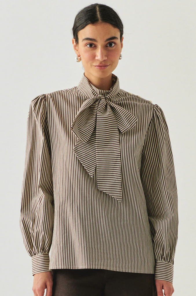 INDIGO BLOUSE - BROWN/BONE