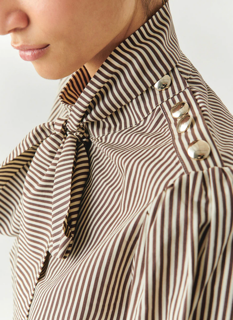 INDIGO BLOUSE - BROWN/BONE