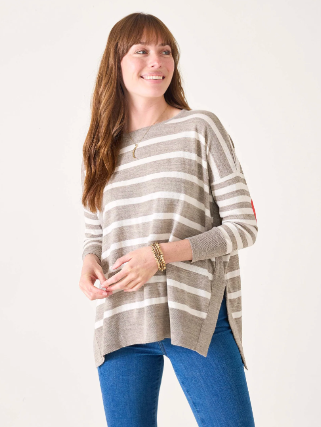 AMOUR SWEATER - DRIFTWOOD/WHITE