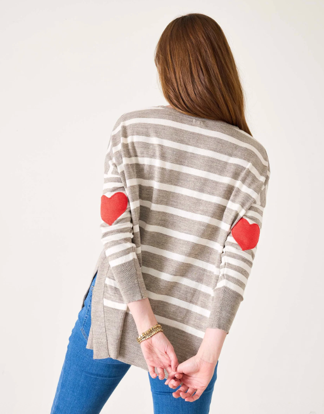 AMOUR SWEATER - DRIFTWOOD/WHITE