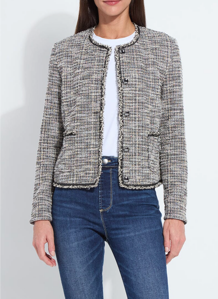 LYSEE' CHARLOTTE COLLARLESS ST TWEED JACKET - MULTI COLOR