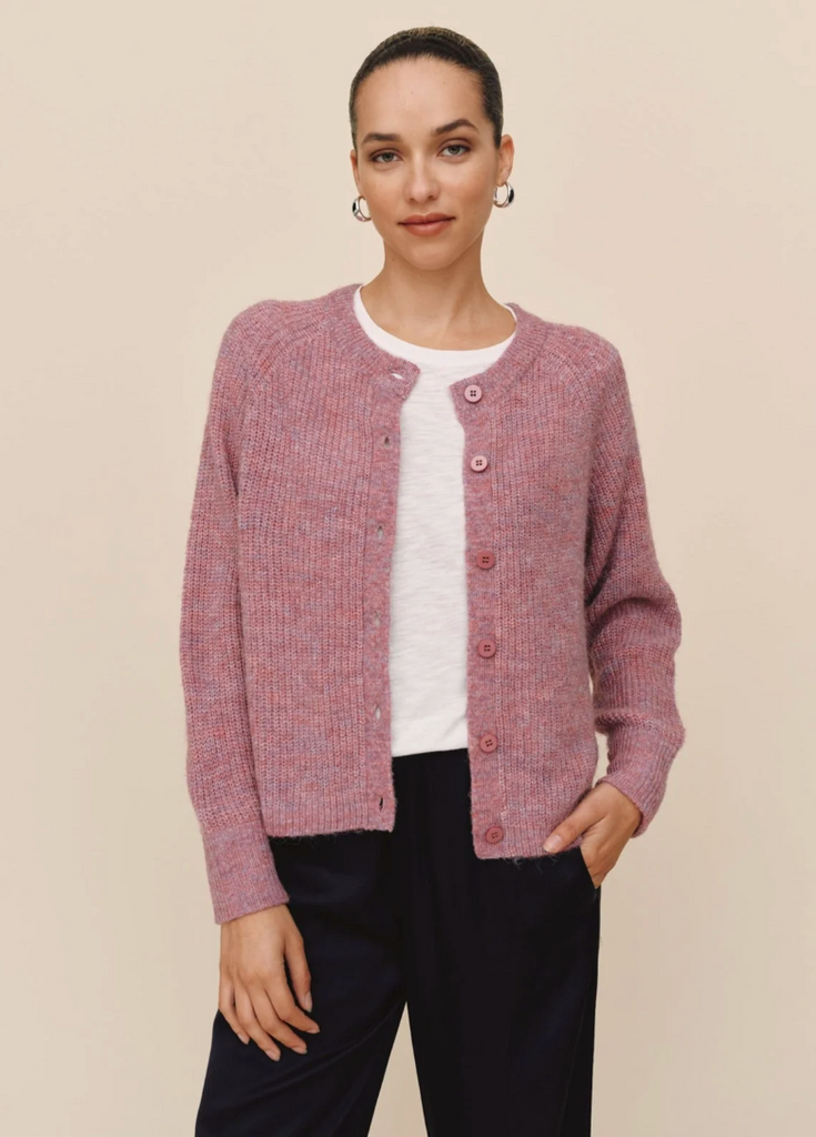 BELLA DAHL RAGLAN CARDIGAN SWEATER - FROSTED WISTERIA
