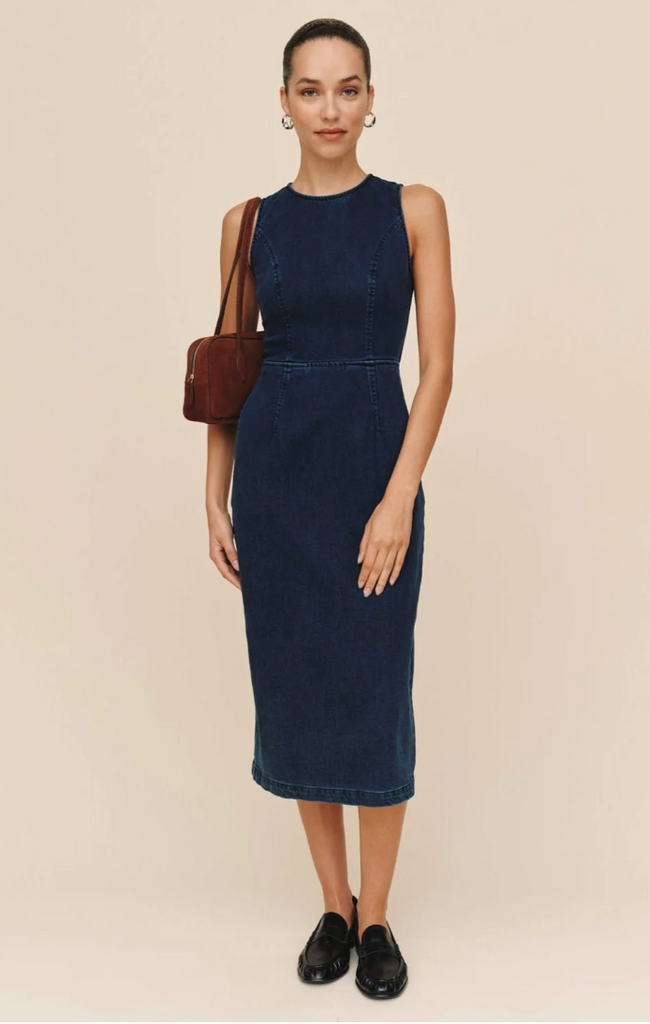 BELLA DAHL ZIP BACK MAXI DRESS - MIDNIGHT ARTIC WASH