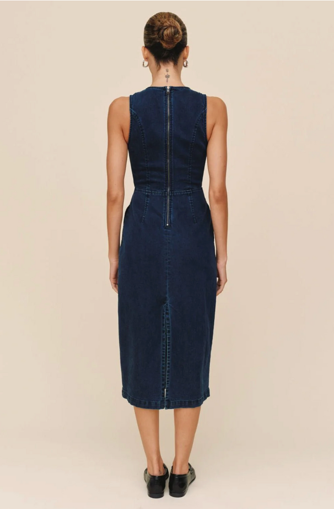 BELLA DAHL ZIP BACK MAXI DRESS - MIDNIGHT ARTIC WASH
