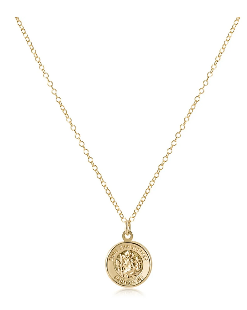 E NEWTON 16'NECKLACE GOLD - PROTECTION GOLD DISC