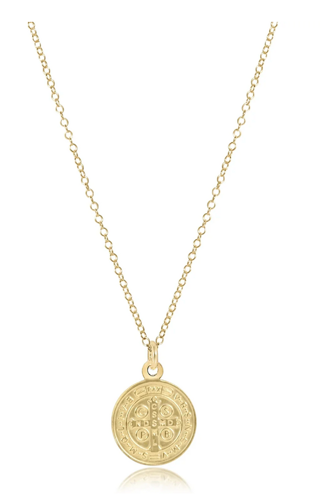 E NEWTON 16" NECKLACE GOLD - BLESSING GOLD DISC