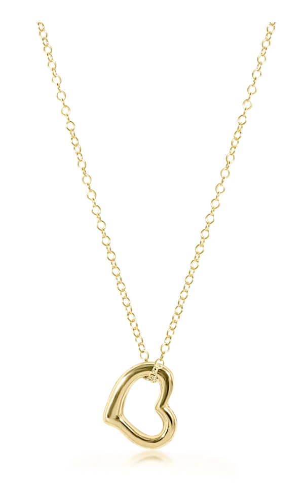 E NEWTON 16" NECKLACE GOLD - LOVE GOLD CHARM