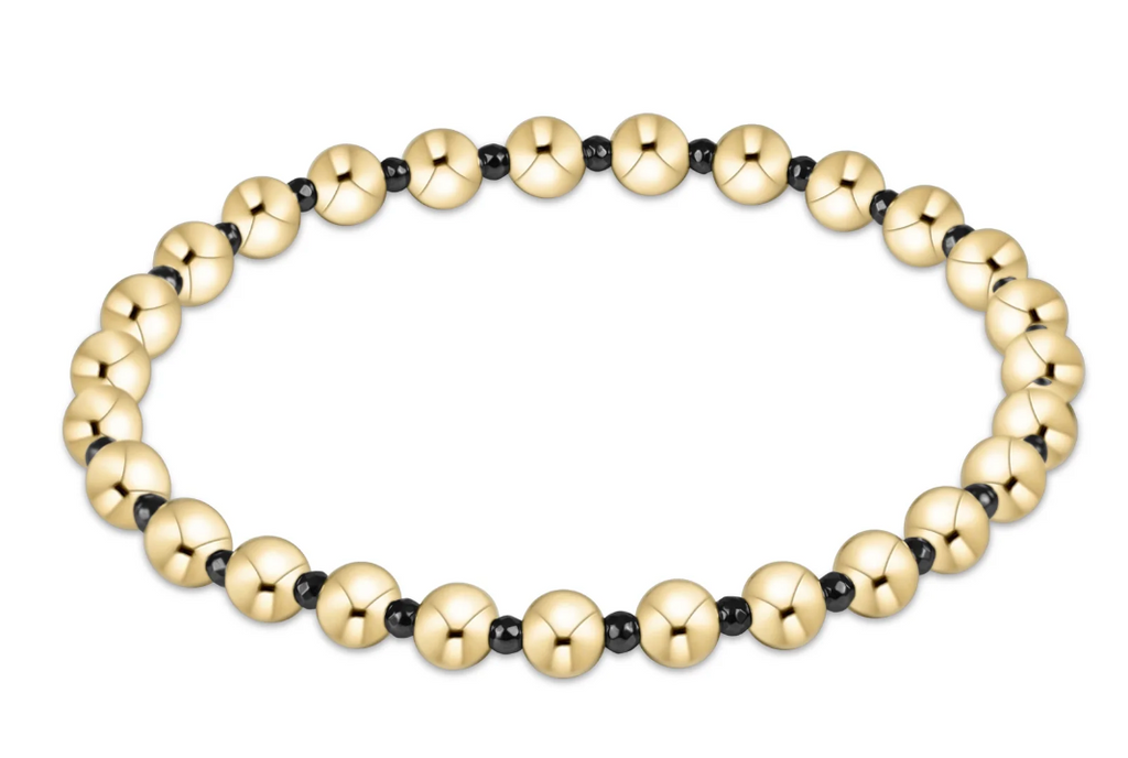 E NEWTON FACETED HEMATITE GRATEFUL PATTERN 5MM BEAD BRACELET