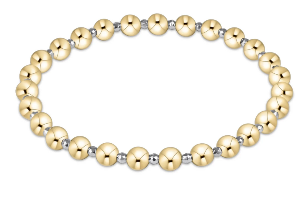 E NEWTON BRIGHT SILVER FACETED HEMATITE GRATEFUL PATTERN 5MM BEAD BRACELET