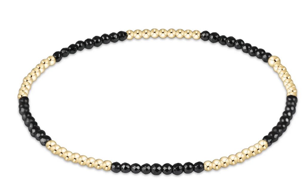 E NEWTON BLISSFUL PATTERN 2MM BEAD BRACELET - FACETED HEMATITE