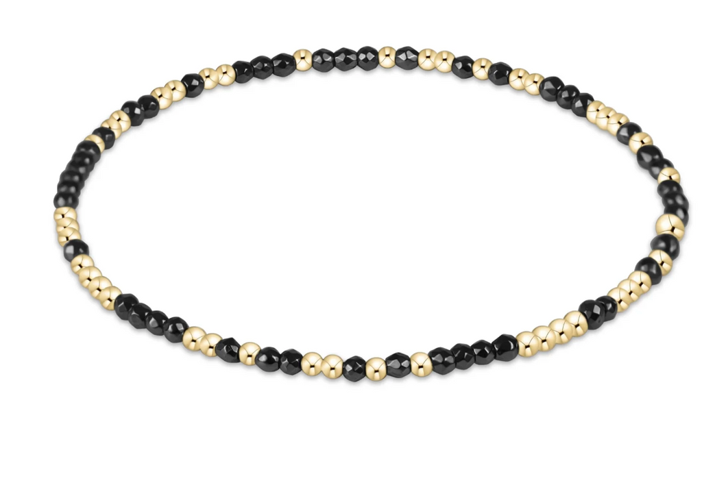E NEWTON HOPE UNWRITTEN FACETED HEMATITE 2MM BEAD BRACELET