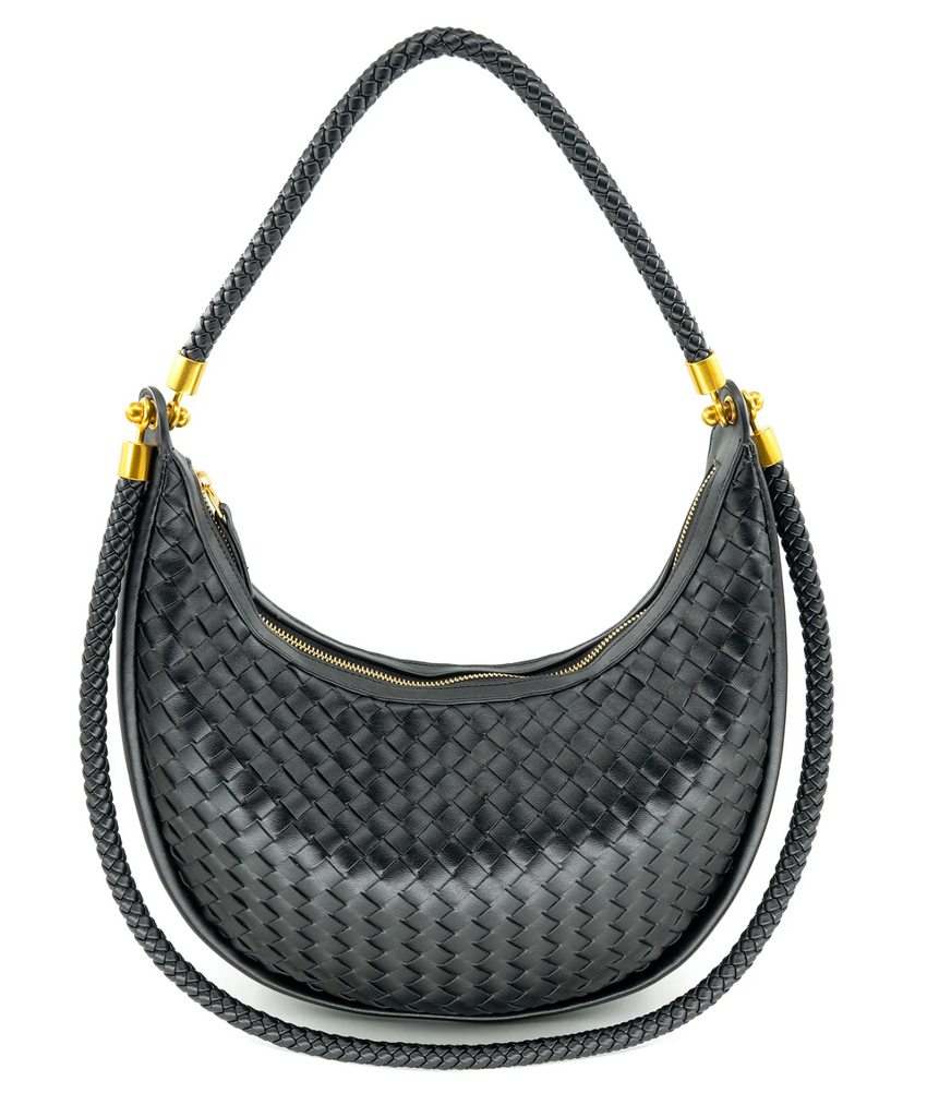 LARGE WOVEN HOBO BAG - 3 COLORS