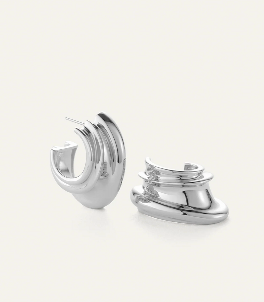 LEONA HOOP EARRINGS - GOLD AND SILVER