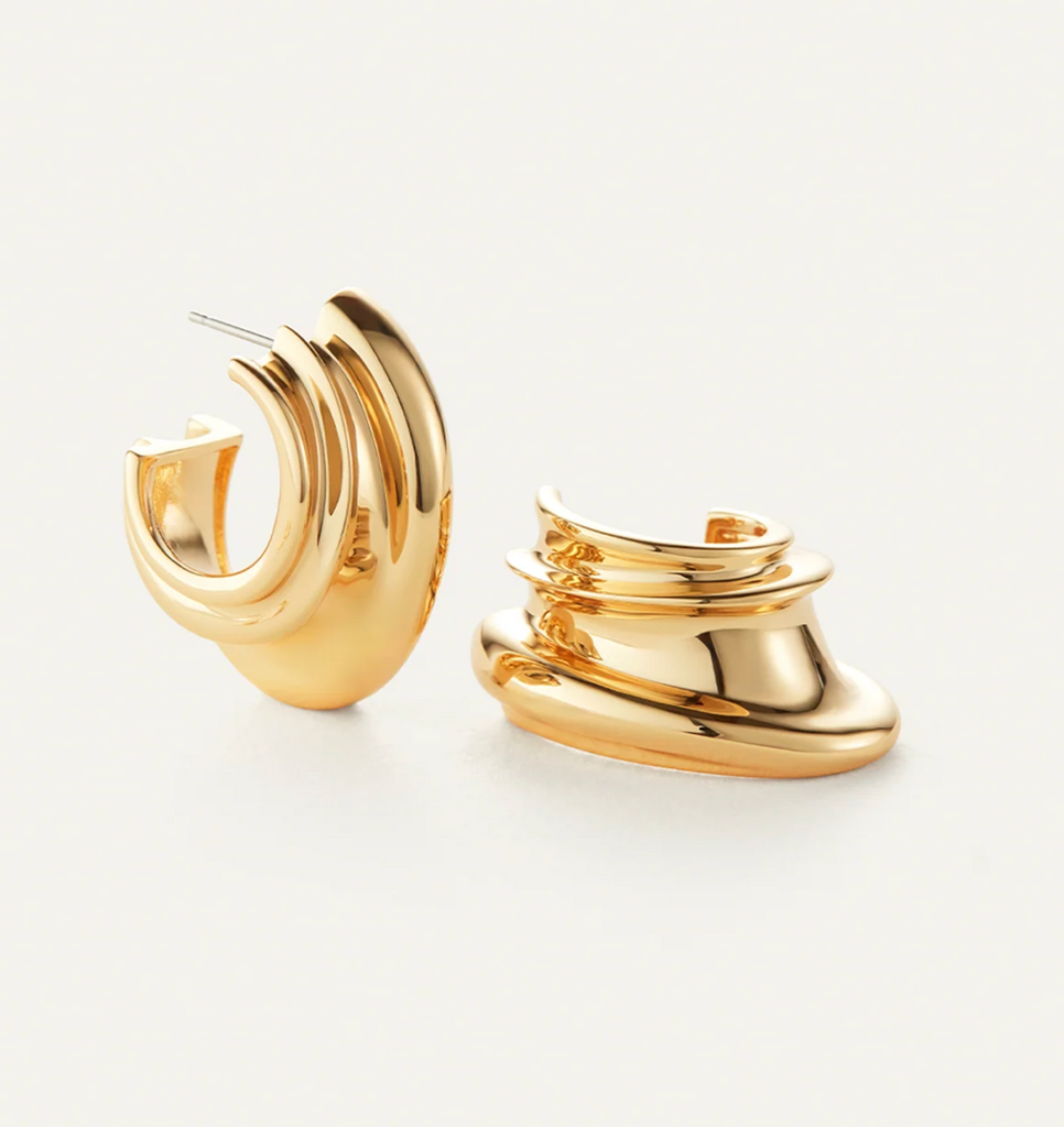 LEONA HOOP EARRINGS - GOLD AND SILVER