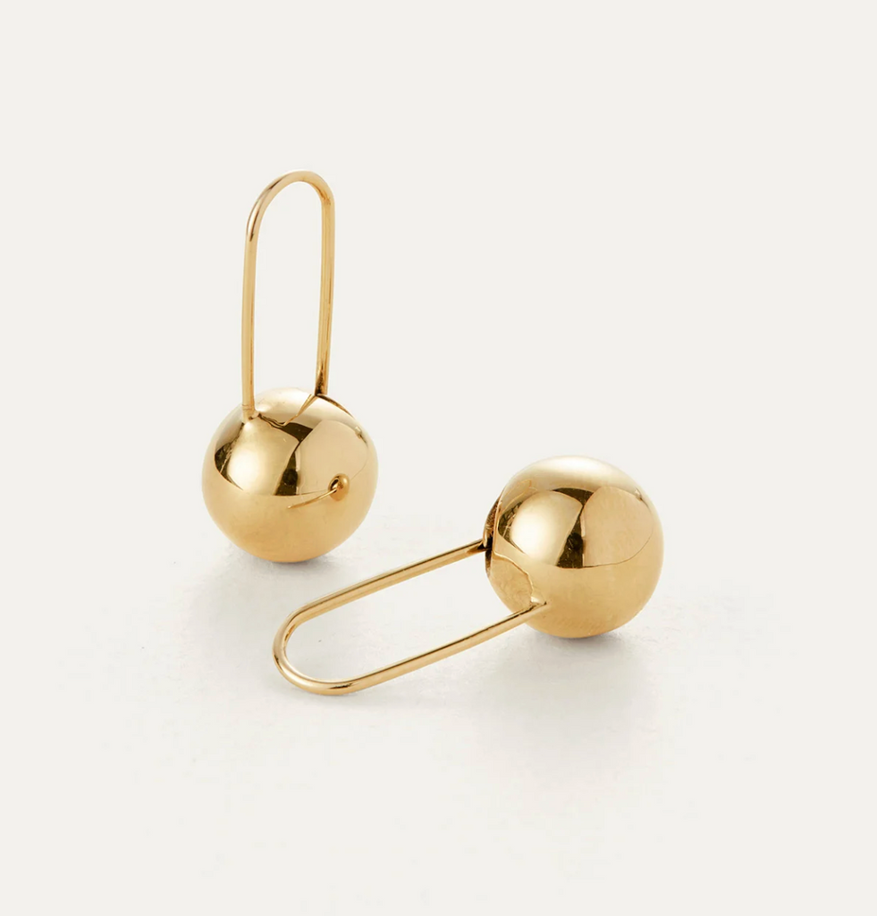 CELESTE BALL DROP EARRINGS - GOLD AND SILVER