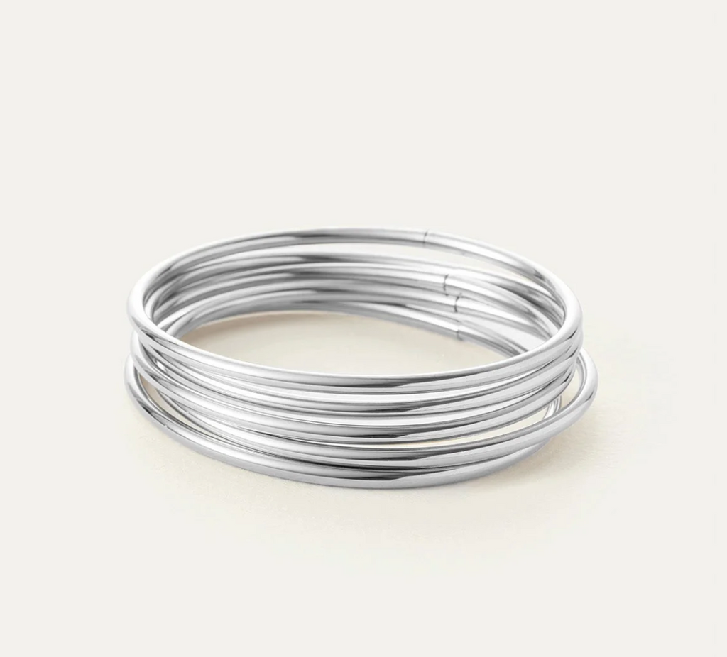 DANE BANGLE SET OF 5 - SILVER