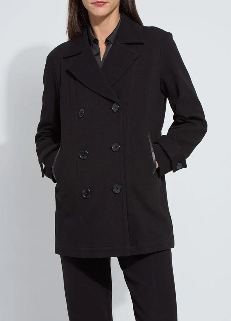 LYSSE ALMA CAVALRY PEACOAT - BLACK