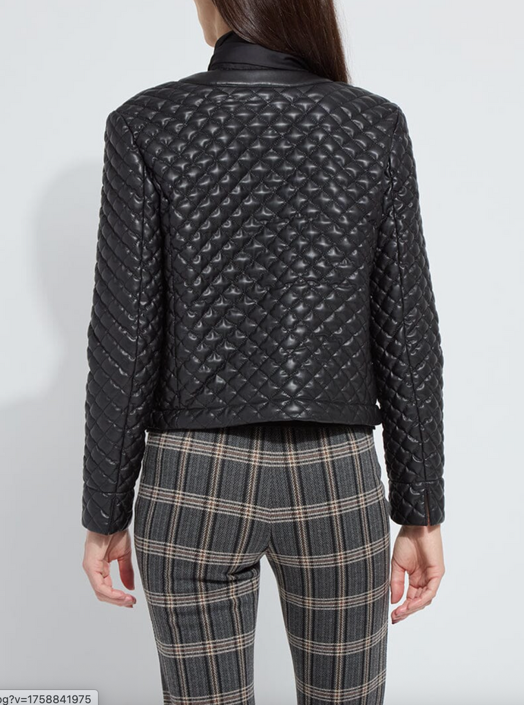 LYSSE AURELLE QUILTED VEGAN LEATHER JACKET - BLACK
