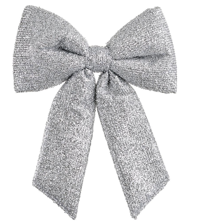 15" METALLIC BOW ORNAMENT WITH CLIP