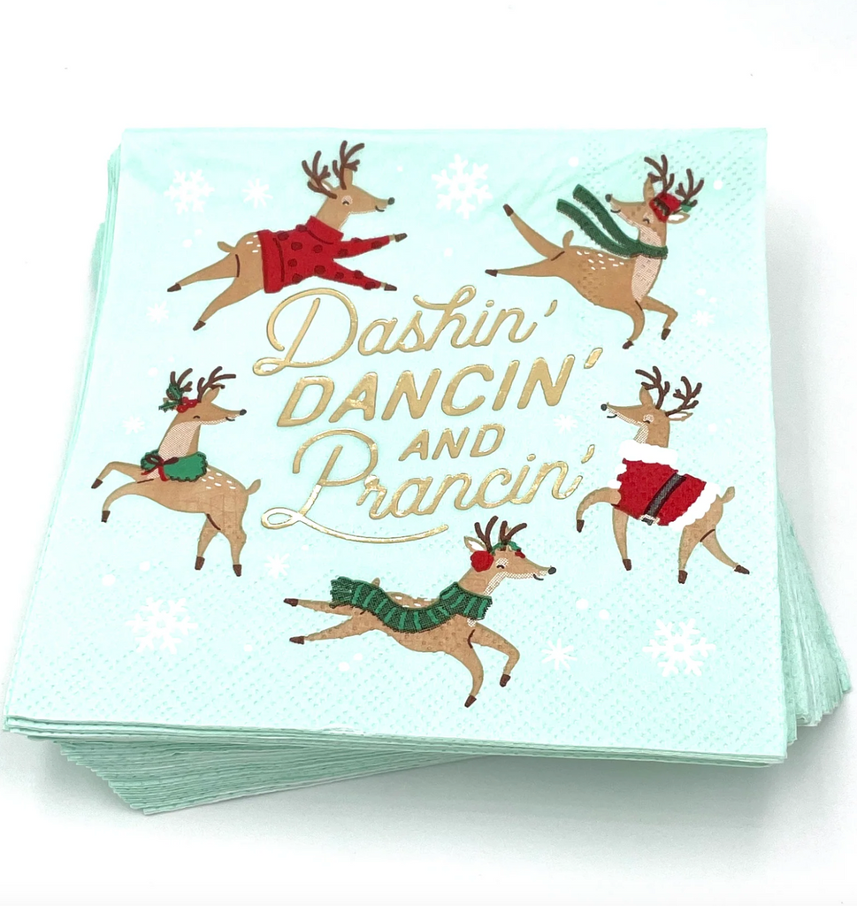 HOLIDAY COCKTAIL NAPKIN WITH GOLD FOIL