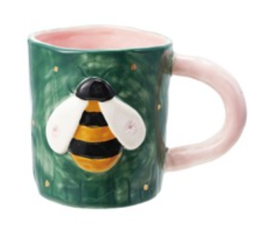 STONEWARE MUG WITH BUG DESIGN - 2 STYLES