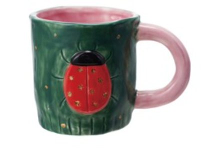 STONEWARE MUG WITH BUG DESIGN - 2 STYLES