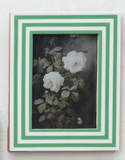 5X7 PHOTO FRAME WITH INLAID STRIPES - 4 COLORS