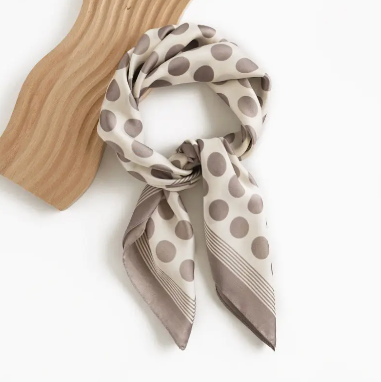 CLASSIC POLKA DOT SQUARE SCARF - 3 COLORS