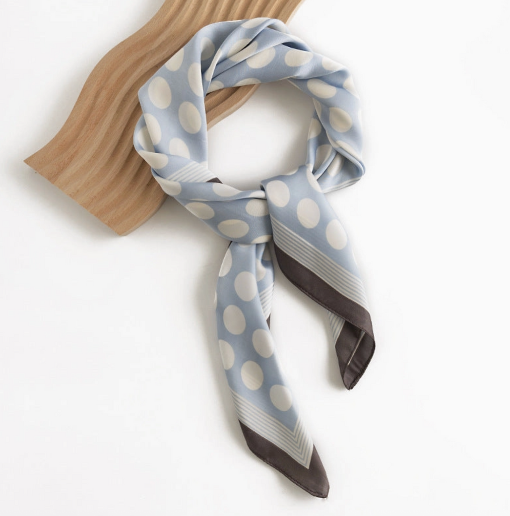 CLASSIC POLKA DOT SQUARE SCARF - 3 COLORS