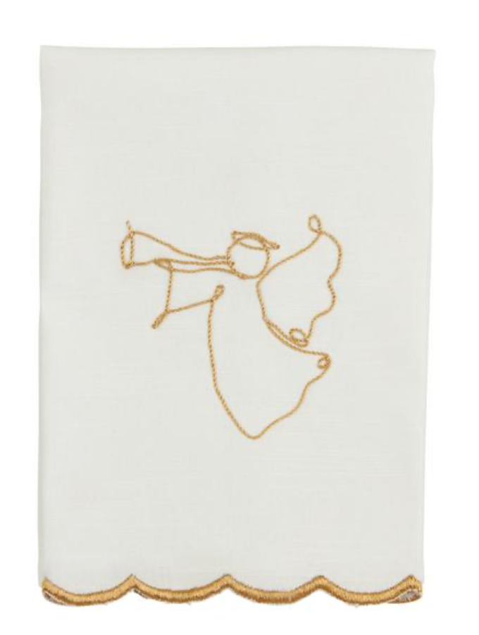GOLD SCALLOPED CHRISTMAS TOWEL - 3 STYLES