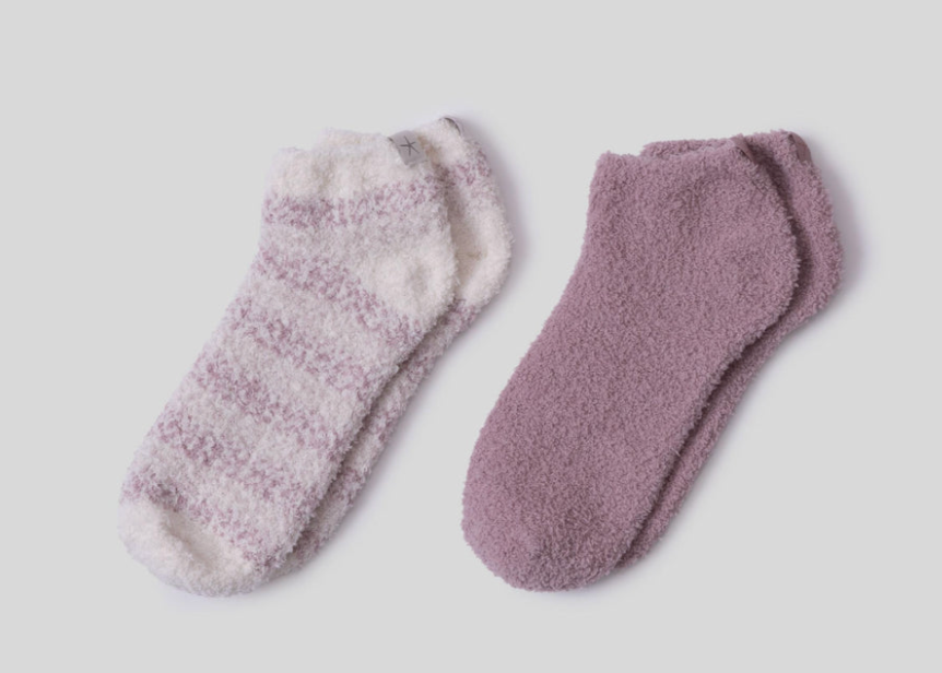 BAREFOOT DREAMS COZYCHIC HEATHERED STRIPE ANKLE SOCK