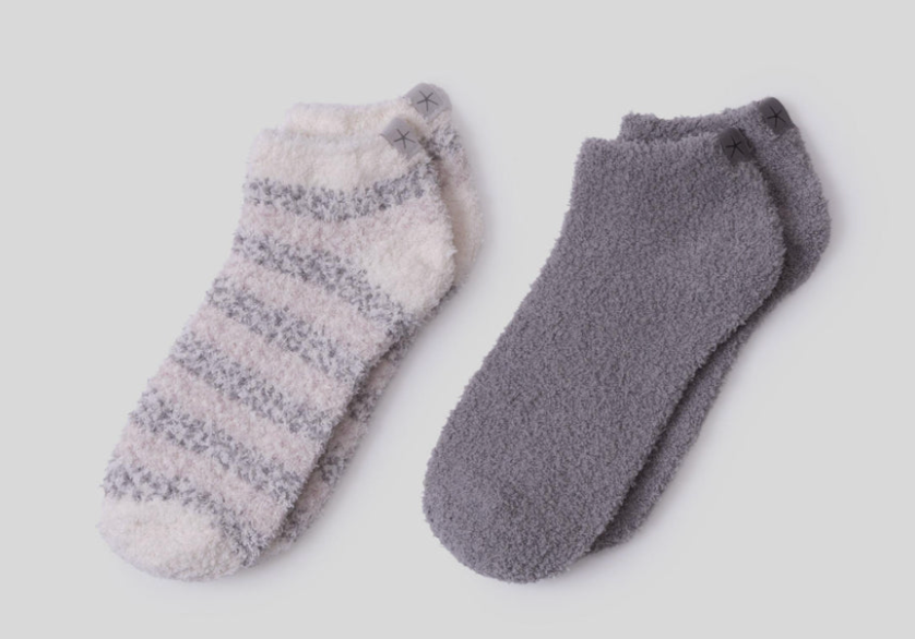 BAREFOOT DREAMS COZYCHIC HEATHERED STRIPE ANKLE SOCK