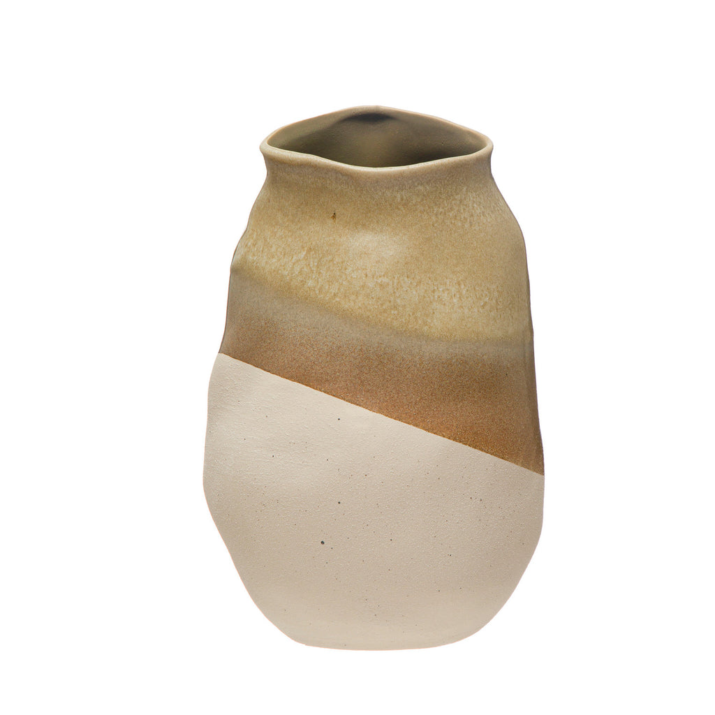 TRI-TONE STONEWARE VASE- IN STORE PICK UP ONLY!
