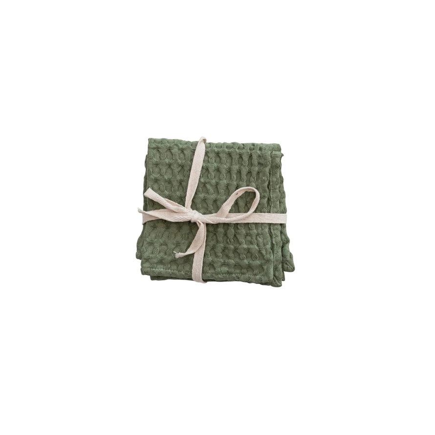 Stonewashed Cotton Waffle Weave Dish Cloths - Set of 3 – Grow + Gather